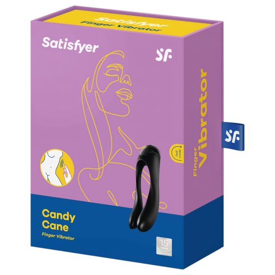 Satisfyer Candy Cane - rechargeable, waterproof dual vibrator (black)