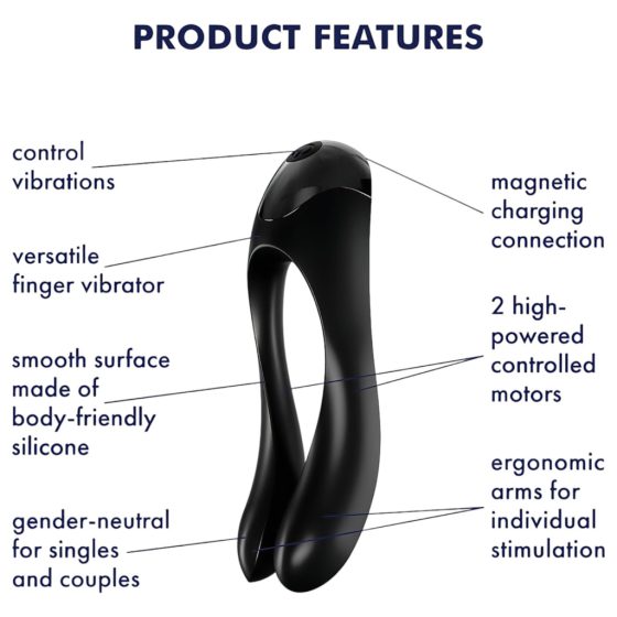 Satisfyer Candy Cane - Rechargeable, Waterproof Double-Ended Vibrator (Black)