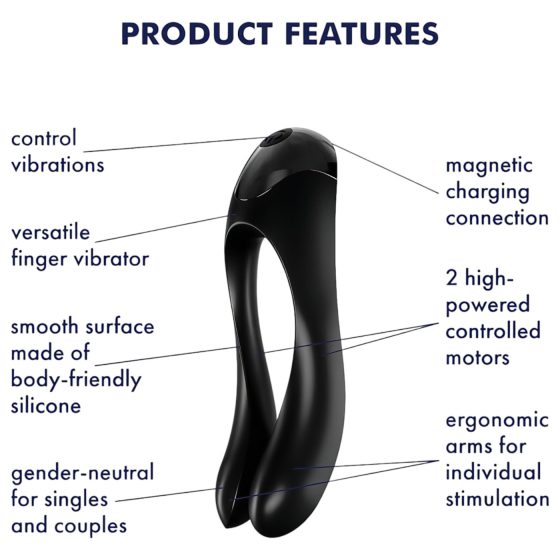 Satisfyer Candy Cane - rechargeable, waterproof dual vibrator (black)