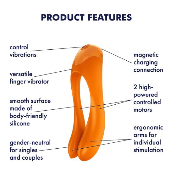 Satisfyer Candy Cane - Rechargeable, Waterproof Dual Vibrator (Orange)