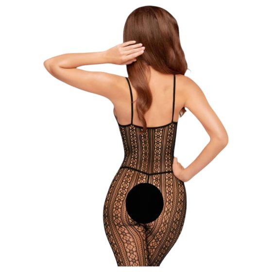 Penthouse Dark Wish - Open Mesh Bodysuit (Black)