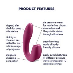   Satisfyer Sunray - Rechargeable Air Pulse 2in1 Vibrator (Red)