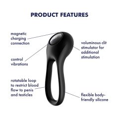   Satisfyer Majestic Duo - Rechargeable Waterproof Cock Ring (Black)