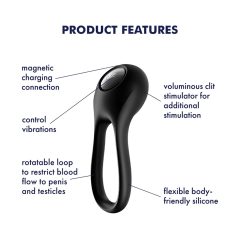   Satisfyer Majestic Duo - rechargeable, waterproof penis ring (black)