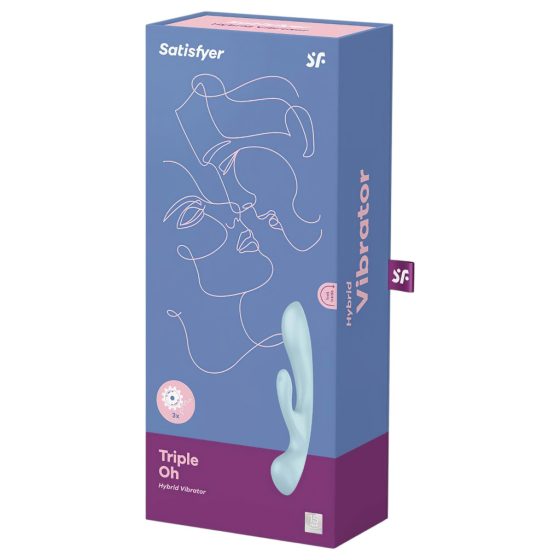 Satisfyer Triple Oh - Rechargeable, Clitoral Arm Vibrator (Blue)