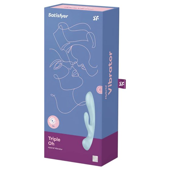 Satisfyer Triple Oh - rechargeable, clitoral arm vibrator (blue)