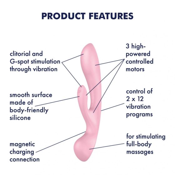 Satisfyer Triple Oh - Rechargeable Clitoral Vibrator (Pink)