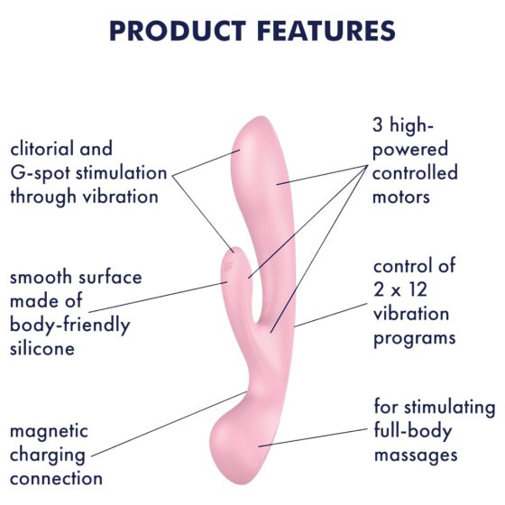 Satisfyer Triple Oh - Rechargeable Clitoral Vibrator (Pink)