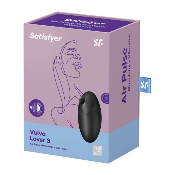 Satisfyer Vulvа Lover 3 - Rechargeable Air-Pulse Clitoris Stimulator (Black)