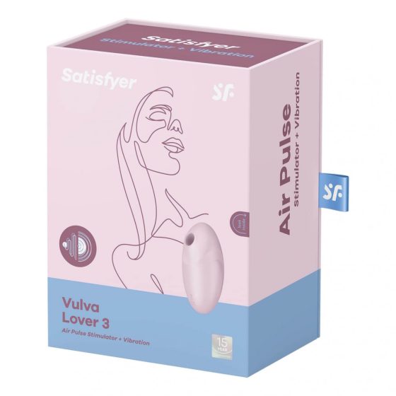 Satisfyer Vulva Lover 3 - Rechargeable, Air Wave Clitoral Stimulator (Pink)