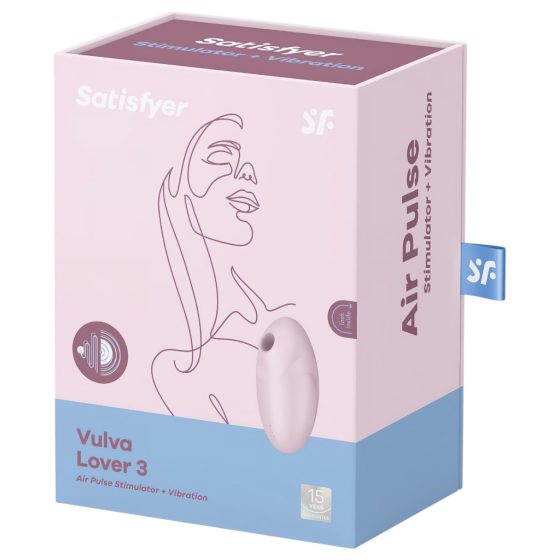 Satisfyer Vulva Lover 3 - Rechargeable, Air Wave Clitoral Stimulator (Pink)