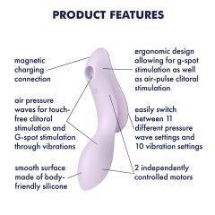   Satisfyer Curvy Trinity 2 - Rechargeable Air Pulse 2-in-1 Vibrator (Purple)