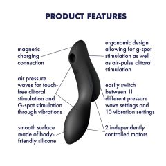   Satisfyer Curvy Trinity 2 - rechargeable air-wave 2-in-1 vibrator (black)