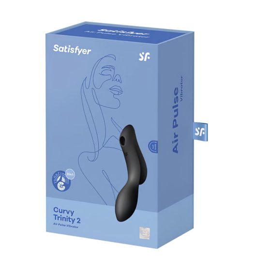 Satisfyer Curvy Trinity 2 - Rechargeable Air Pulse 2in1 Vibrator (Black)