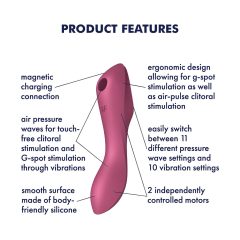   Satisfyer Curvy Trinity 3 - Rechargeable Air Pulse 2in1 Vibrator (Red)