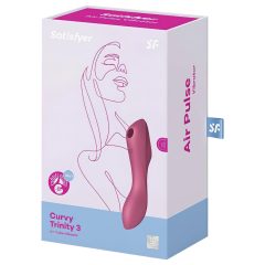   Satisfyer Curvy Trinity 3 - Rechargeable Air Pulse 2-in-1 Vibrator (Red)