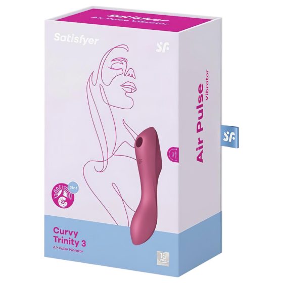 Satisfyer Curvy Trinity 3 - Rechargeable Air Pulse 2-in-1 Vibrator (Red)