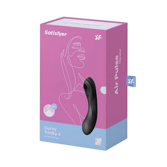 Satisfyer Curvy Trinity 4 - Rechargeable Air Pulse 2in1 Vibrator (Black)