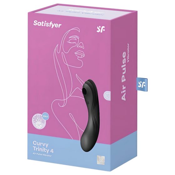 Satisfyer Curvy Trinity 4 - Rechargeable Air-Pulse 2-in-1 Vibrator (Black)