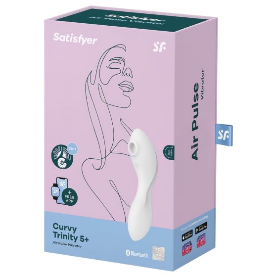 Satisfyer Curvy Trinity 5+ - Smart Air-Pulse 2-in-1 Vibrator (White)