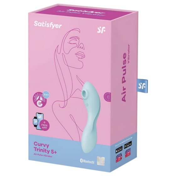 Satisfyer Curvy Trinity 5+ - Smart Air Pulse 2in1 Vibrator (Blue)