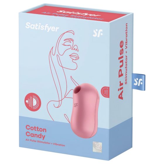 Satisfyer Cotton Candy - Rechargeable Air-Pulse Clitoral Vibrator (Coral)