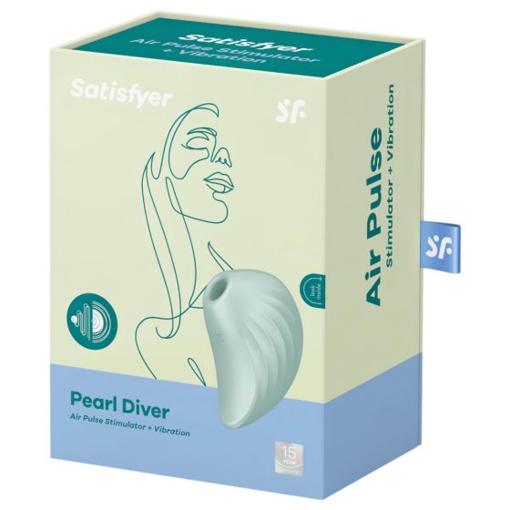 Satisfyer Pearl Diver - Rechargeable Air Pulse Clitoral Vibrator (Mint)