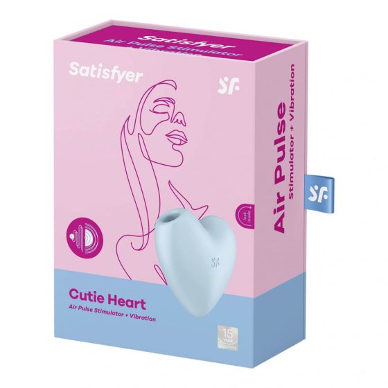 Satisfyer Cutie Heart - Rechargeable Air Pulse Clitoral Vibrator (Blue)