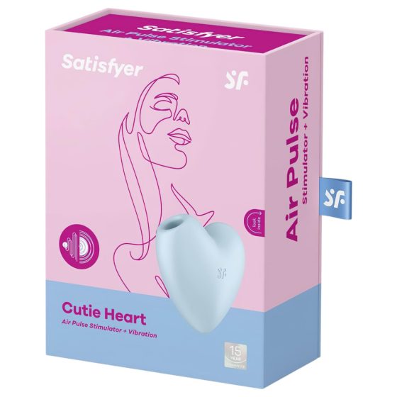 Satisfyer Cutie Heart - Rechargeable Air Pulse Clitoral Vibrator (Blue)