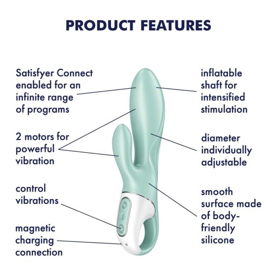 Satisfyer Air Pump Bunny 5 - Smart Inflatable Vibrator (Mint)