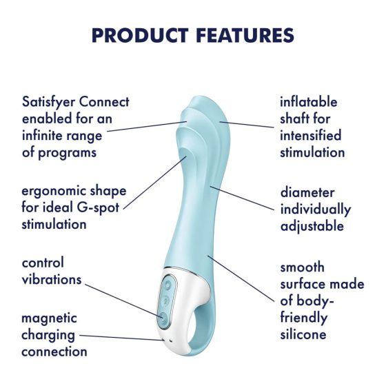 Satisfyer Air Pump Vibrator 5 - Smart Inflatable Vibrator (Blue)