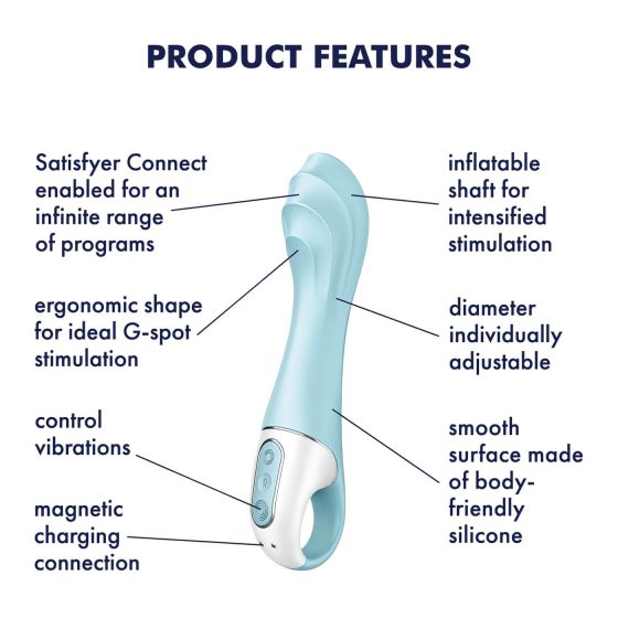 Satisfyer Air Pump Vibrator 5 - smart inflatable vibrator (blue)