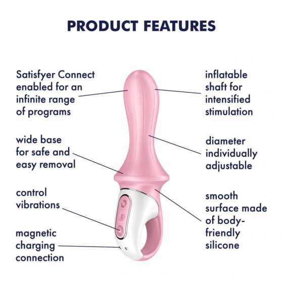 Satisfyer Air Pump Booty 5 - Smart Inflatable Anal Vibrator (Pink)