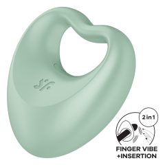   Satisfyer Perfect Pair 3 - 2in1 Penis Ring and Finger Vibrator (Green)