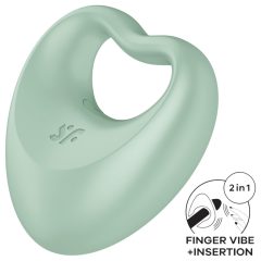   Satisfyer Perfect Pair 3 - 2-in-1 Penis Ring and Finger Vibrator (Green)