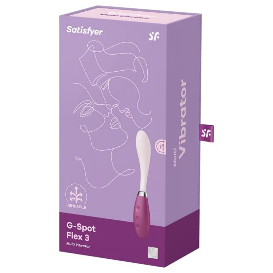 Satisfyer G-Spot Flex 3 - Rechargeable G-spot Vibrator (Pink-Burgundy)