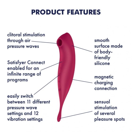 Satisfyer Twirling Pro - Smart 2in1 Clitoral Vibrator (Red)