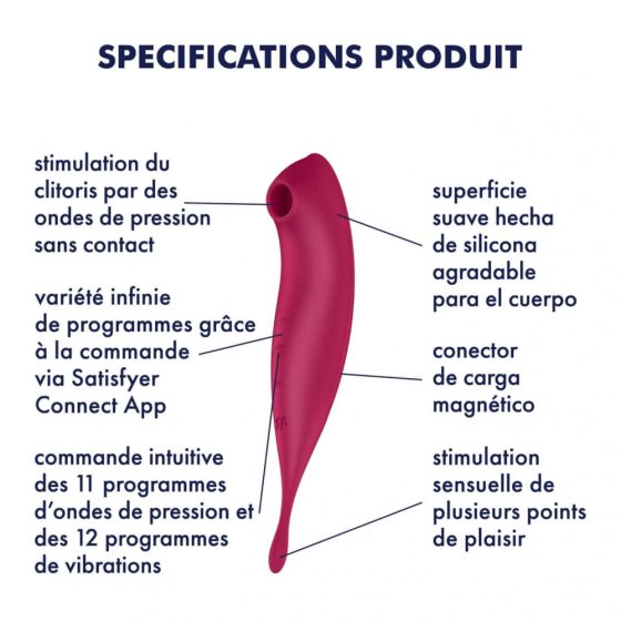 Satisfyer Twirling Pro - Smart 2in1 Clitoral Vibrator (Red)