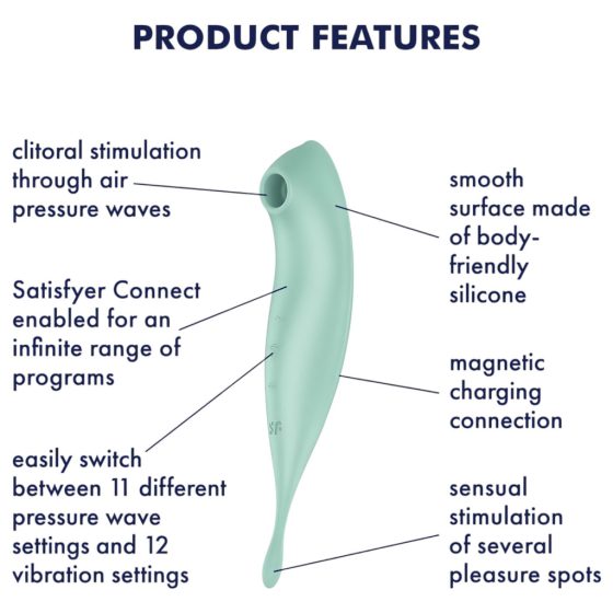 Satisfyer Twirling Pro - Smart 2in1 Clitoral Vibrator (Mint)