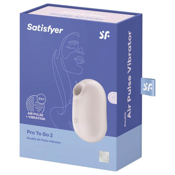 Satisfyer Pro To Go 2 - Rechargeable, Air Pulse Clitoral Stimulator (Beige)