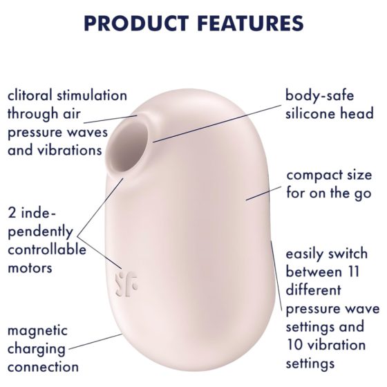 Satisfyer Pro To Go 2 - Rechargeable, Air Pulse Clitoral Stimulator (Beige)