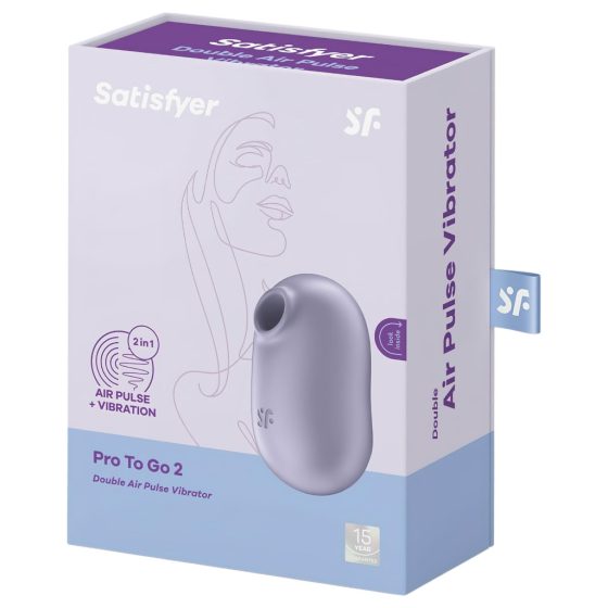 Satisfyer Pro To Go 2 - Battery-Operated, Air Pulse Clitoral Stimulator (Purple)