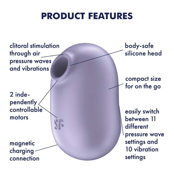 Satisfyer Pro To Go 2 - Battery-Operated, Air Pulse Clitoral Stimulator (Purple)