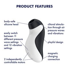   Satisfyer Orca - Waterproof Air Pulse Clitoral Stimulator (Black-White)