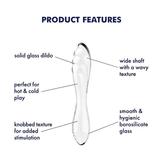 Satisfyer Dazzling Crystal - Double-Ended Glass Dildo (Clear)