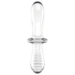   Satisfyer Double Crystal - Double-Ended Glass Dildo (Transparent)