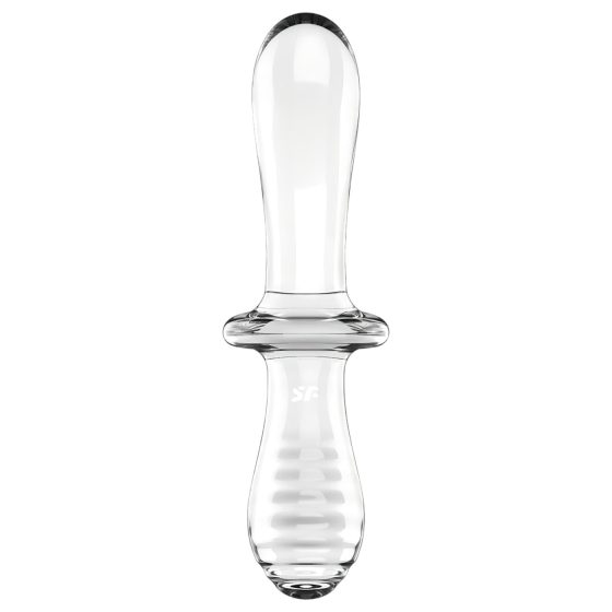 Satisfyer Double Crystal - Double-Ended Glass Dildo (Transparent)