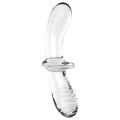   Satisfyer Double Crystal - Double-Ended Glass Dildo (Transparent)