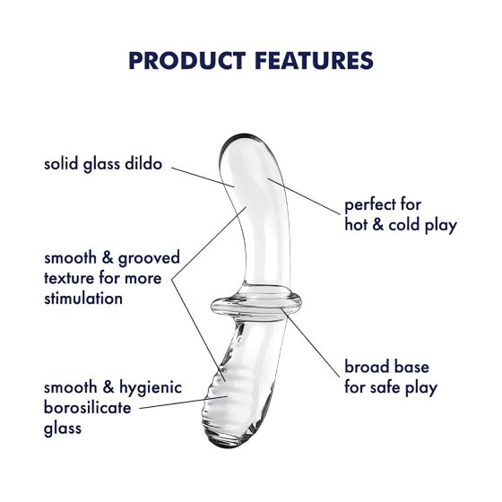 Satisfyer Double Crystal - Double-Ended Glass Dildo (Transparent)