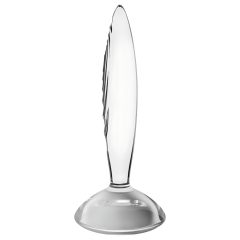   Satisfyer Sparkling Crystal - Ribbed Glass Dildo (Transparent)